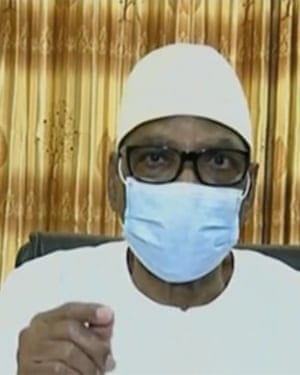 Ibrahim Boubacar Keïta, who came to power in 2013 and won a second term as president in 2018. appears on state television to announce his resignation.