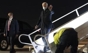 Just wear a mask. Joe Biden arriving in Delaware yesterday.