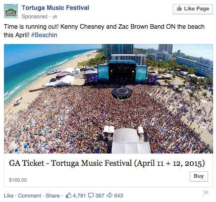tortuga music festival facebook event ad
