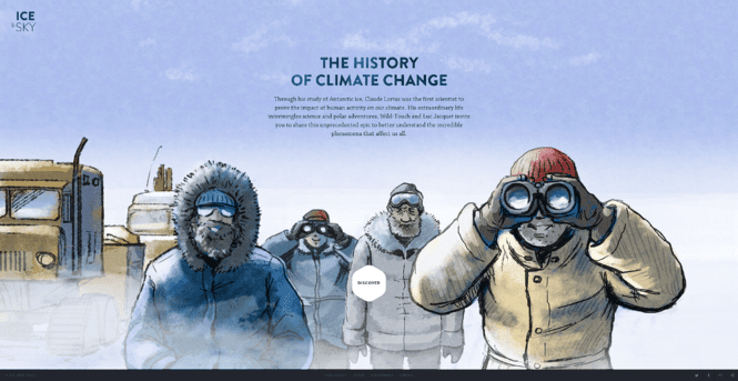 Homepage of The History of Climate Change, an award-winning website