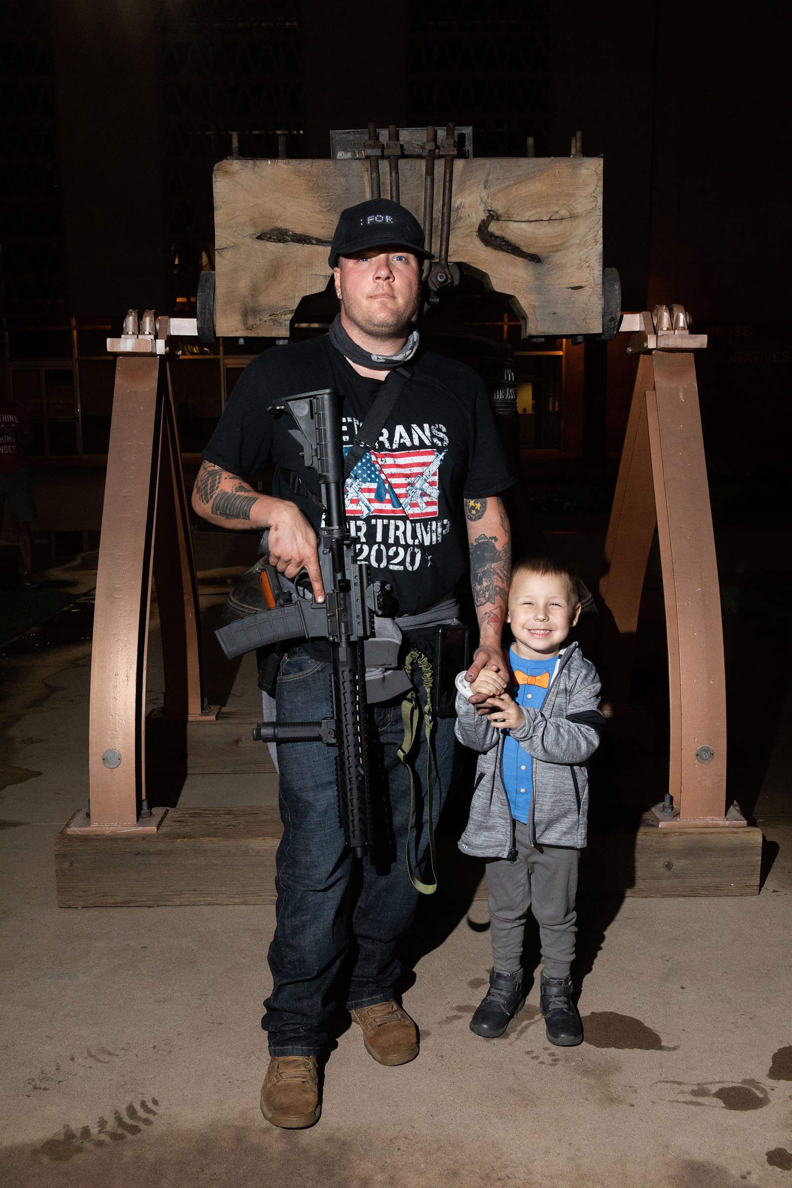 Aiden and his son at the Arizona State Capitol in Phoenix, AZ on November 4, 2020