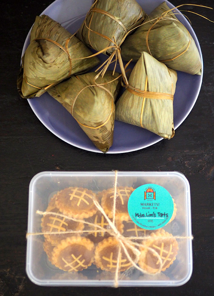 You can gift Madam Lim's pineapple tarts that are packed in a box or order Michelle's Nyonya Chang that are great for a quick, easy meal at home