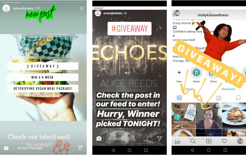 instagram story giveaway
