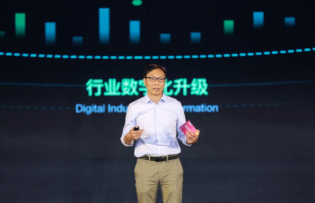Wan Lin, President of Cainiao Network Technology, delivers a speech during the 2019 Global Smart Logistics Summit (GSLS) in Hangzhou, China on May 28, 2019.