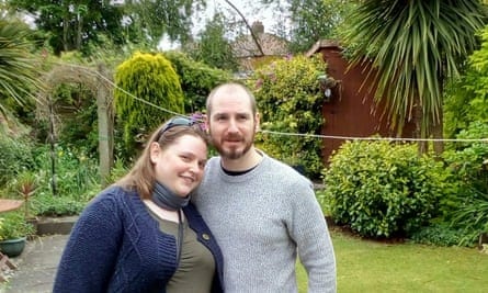 Victoria Dewsnip with her fiance, Paul, who have had to move back in with Dewsnip’s mother after being furloughed.