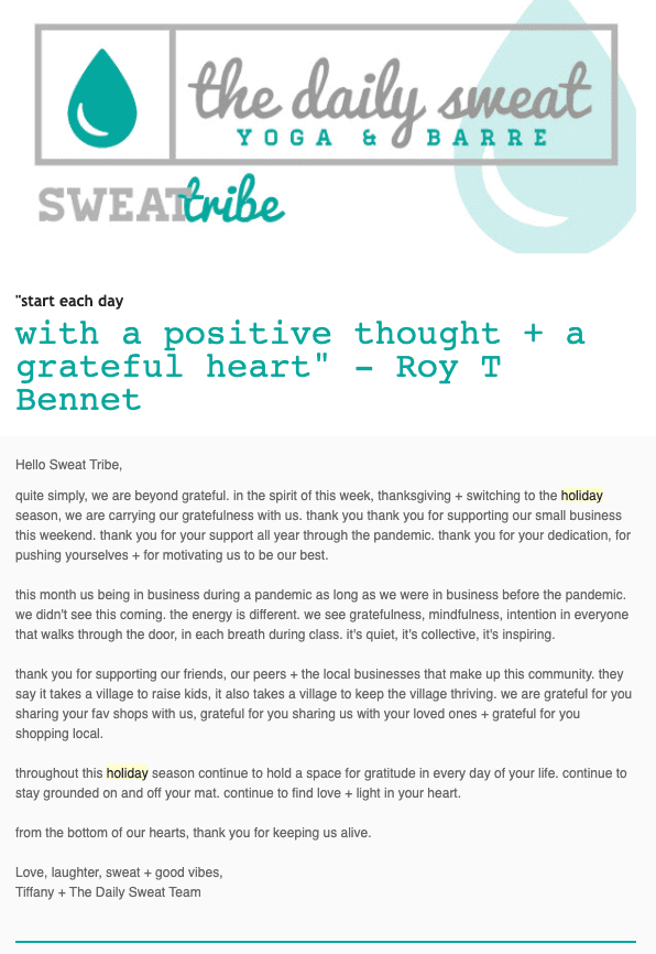 daily sweat email