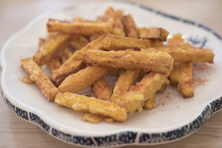 The quintessential Taiwanese snack: Deep fried sweet potato fries with plum powder. — Pictures by CK Lim and courtesy of HOJA Bento