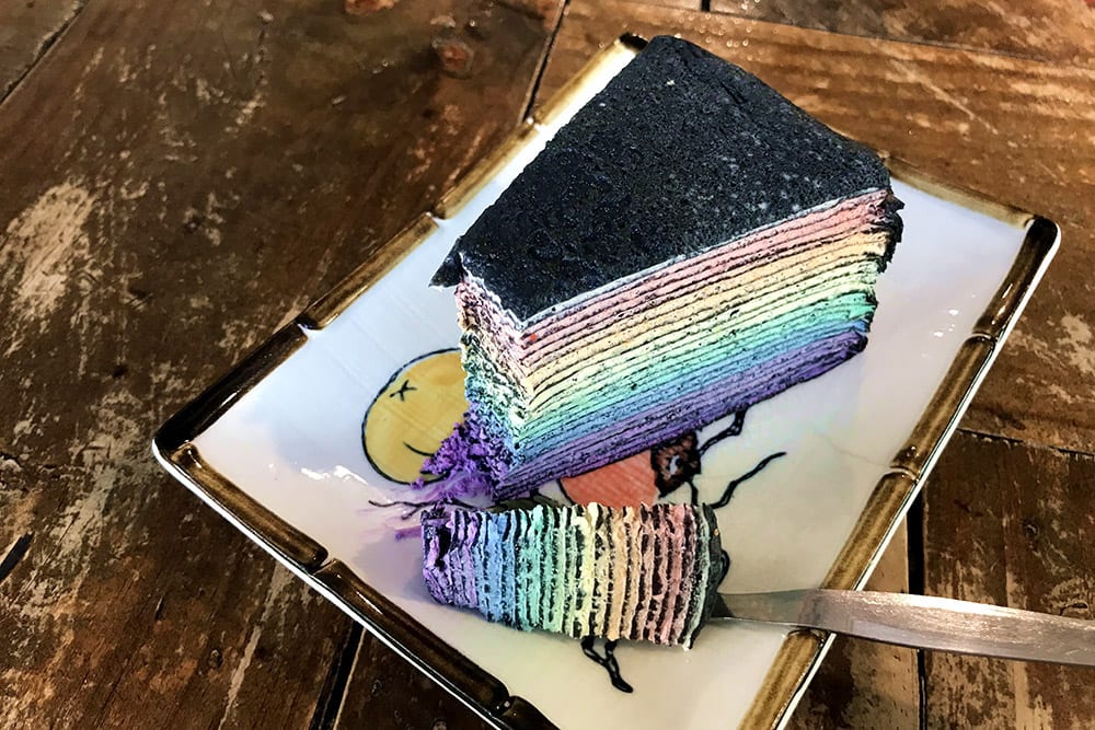 Second Floor’s charcoal rainbow 'mille crêpe' will brighten up anybody’s day. — Pictures by Kenny Mah and courtesy of Ferlyn Jee