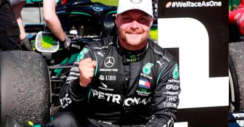 Bottas is feeling the heat in Mercedes’ black overalls