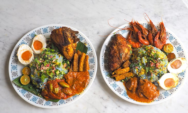 Feast on a fully loaded 'nasi ulam' Nyonya served with ultra satisfying 'lauk' such as 'ayam goreng berempah', 'tempe goreng', 'sambal petai' or 'udang masak merah' — Pictures by Lee Khang Yi