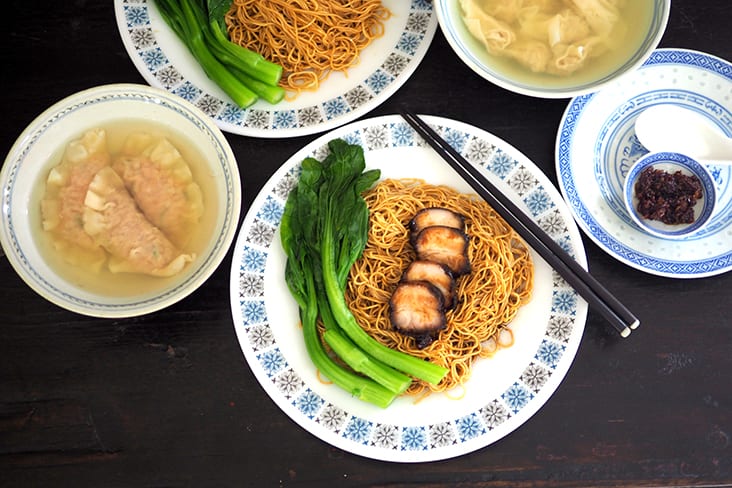 The noodles have a lovely, springy texture and is simple to cook at home (left). If you're feeling lazy, just pair your duck egg 'wantan' noodles with 'wantans' from Koon Kee Food Industries (right)