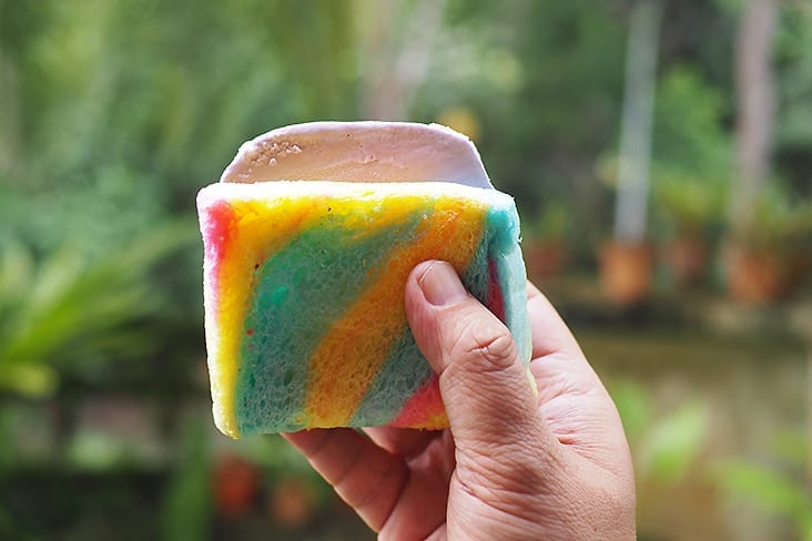 Happiness can be delivered to you via an ice cream sandwich with rainbow swirls from Polar Ice Cream Puchong. — Pictures by Lee Khang Yi