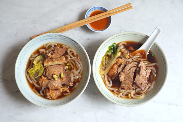 The Taiwan beef noodles offer comfort in a bowl with a light beef broth, tender beef, tripe and gelatinous tendons — Pictures by Lee Khang Yi