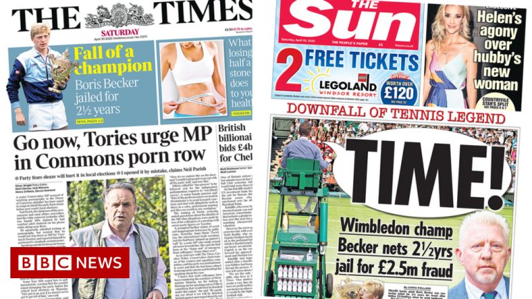 The Papers: MP 'refuses to quit' and Becker 'to serve time'