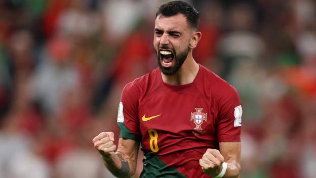Portugal 2-0 Uruguay: Bruno Fernandes scores twice to secure last-16 place